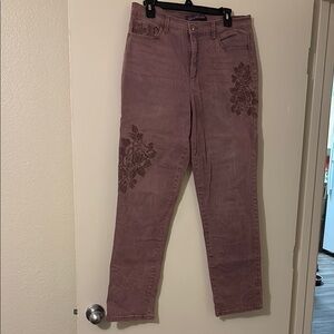 Embroidered Women's Jeans in Mauve by Gloria Vanderbilt